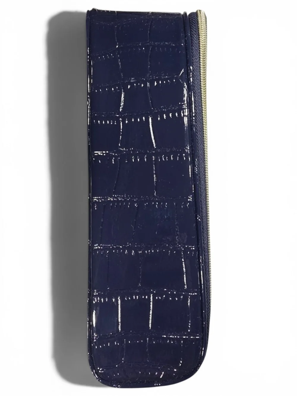 Estée Lauder Navy Blue Crocodile Embossed Makeup Train Case | Gold Zipper. - Picture 4 of 7